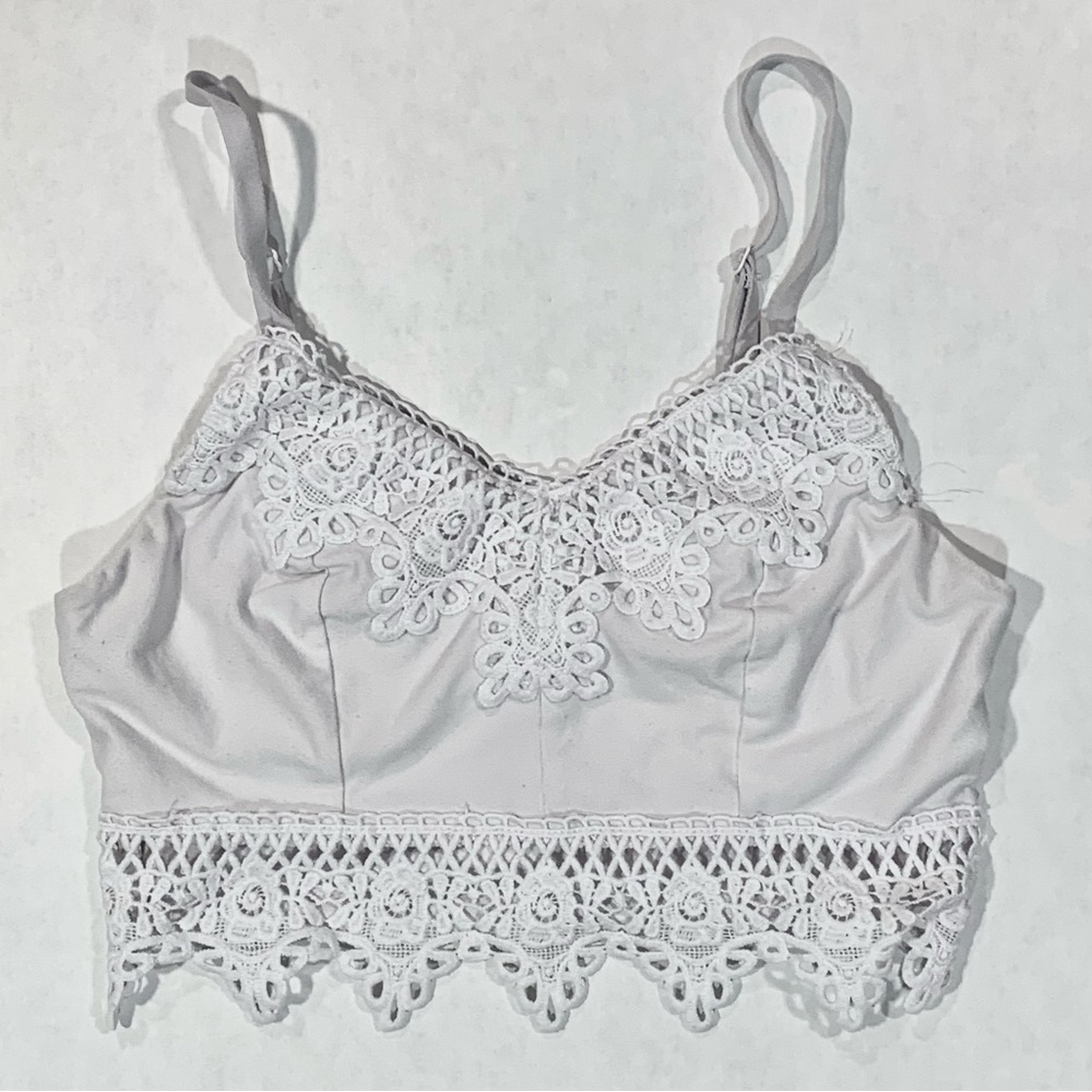 Mudd White Lace Accent Top